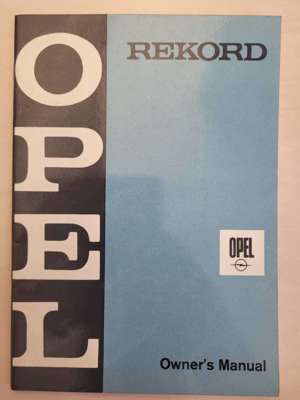 OPEL Rekord C owners manual from August 1968
