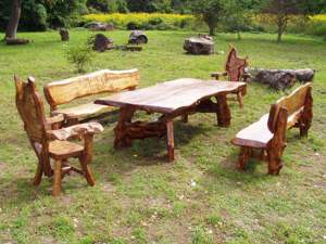 Komplette Garnituren aus echtem Massivholz für die Garten Bild 10