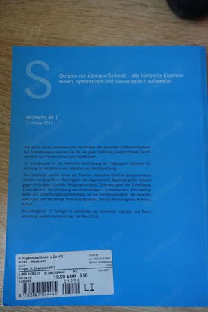 Jura Strafrecht AT 1 Alpmann Schmidt 17. Auflage neu