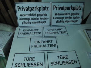7 Stück verschiedene Metall  Warnschilder   15.-