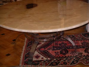 70er Jahre Tisch Marmorplatte   Chrom Untergestell Bild 2