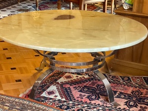 70er Jahre Tisch Marmorplatte   Chrom Untergestell Bild 5