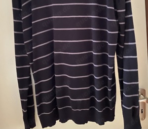 s.Oliver Herren Pullover XXL 60,5cm Strick Schwarz Graue Streifen Bild 7