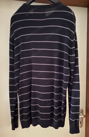 s.Oliver Herren Pullover XXL 60,5cm Strick Schwarz Graue Streifen Bild 8