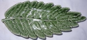 CP AM-Design Servierteller Servierschale Farnkraut Dekoration grün H2,8, L26 B11,5 sehr gut erhalt