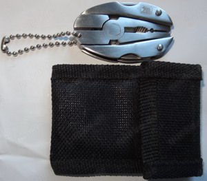 D Reisewerkzeug Multitool mini Edelstahl 47G 5x3x0,6 Etui7x5 für Gürtel 3,5 unbenutzt einwandfrei e Bild 7