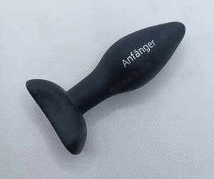  Anal-Plug, konische Form, für Analtraining, aus Silikon, 12cm, schwarz, neu