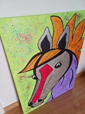 Leinwandbild Acryl mit Glitter Pferd Lipizzaner Bild 2