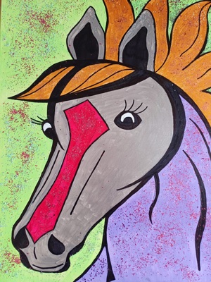Leinwandbild Acryl mit Glitter Pferd Lipizzaner Bild 3