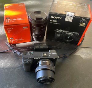 Sony Alpha 6400 APS-C Kamera (0,02s Autofokus, neigbares Display), incl. zwei Zoom-Objektive