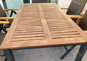 Gartentischgarnitur mit 4 Stühlen(Sitzauflagen gratis Farbe Bordo Bild 3