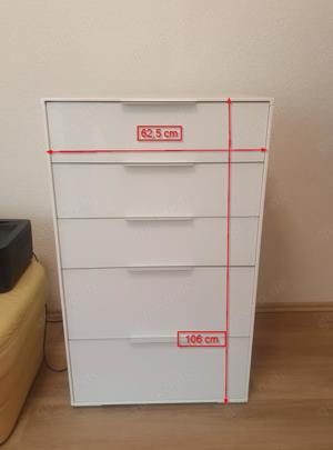 Kommode B H T 62,5x105x40 Weis Hochglanz