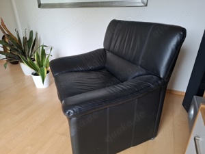 2-Sitzer Ledercouch + Sessel