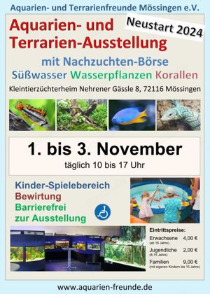 Aquarien und Terrarien Ausstellung mit Börse in 72116 Mössingen