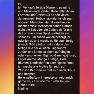 Diamond painting und Malen nach Zahlen auf Bestellung. 