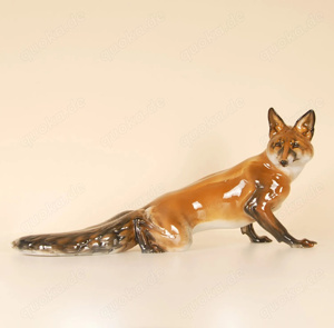 Vintage deutsche Porzellanfigur Mitte des Jahrhunderts Figur großer Fuchs Tier Rosenthal