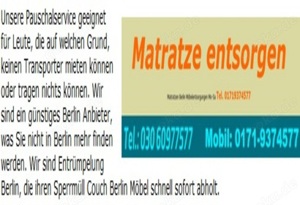 Matratze entsorgen Berlin sofort - schnelle Hilfe