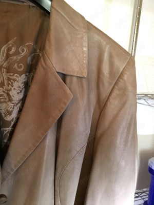 Damenledermantel Beige Grau, kaum getragen, Gr. 42 Bild 3