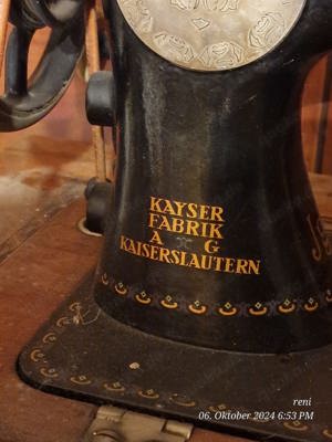 Nostalgische Nähmaschine Fa.Kayser aus Kaiserslautern Bild 2