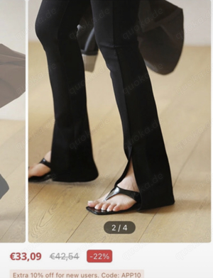 Commense Slit Straight Pant Highwaist Schlaglegging Schlaghose Bootcut Flare Schlitz am Bein XS NEU Bild 2