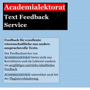 Academialektorat | Feedback für Bachelor-, Masterarbeiten, Biographie, Expertenbuch