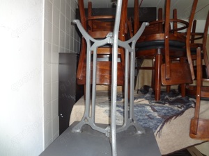 Tisch mit Steinplatte 110 x 70 cm H 75 cm, Sockel Metallfuß Bild 7