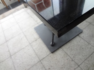 Tisch mit Steinplatte 110 x 70 cm H 75 cm, Sockel Metallfuß Bild 5