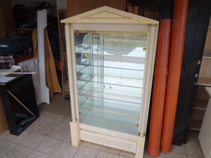 Vitrine, Italy Style hell mit Glastüren, Glasböde, Spiegel,  B 105 cm H 192 cm
