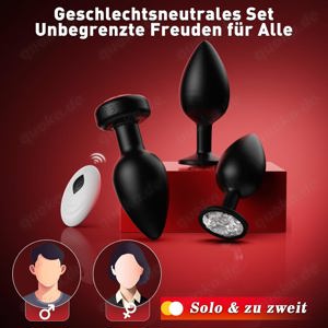 Analplugs 3-Set für Frauen Männer mit Vibration 10 Modi Bild 2