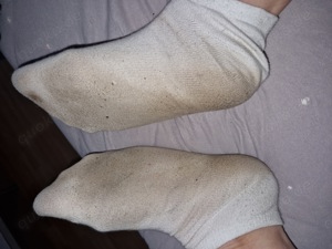 getragene socken 