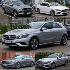 Diverse Mercedes Modelle (W176, W166, W205, W213, C118) für Fotoshooting gesucht