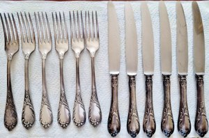 6 Seltene Wellner Jugendstil Bestecke - Besteck versilbert 12 tlg.
