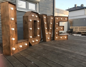 Hochzeit Lichter Buchstaben XXL SET " LOVE " Braun Lackiert Verleihen Sie Ihren besonderen Momenten 