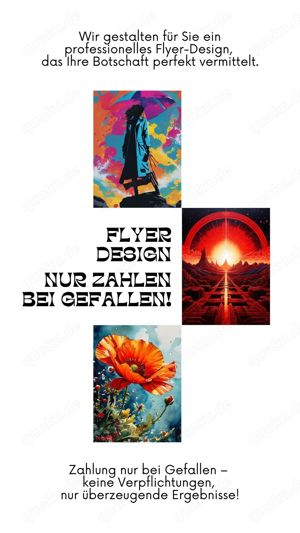 Flyer-Design, das überzeugt. Zahlung nur bei Gefallen!