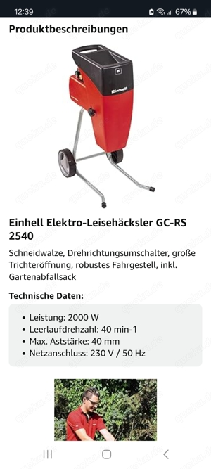 Einhell   Elektro-Leisehäcksler  GC-RS2540