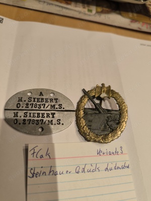 Original Falkabzeichen mit Erkennungsmarke zusammen gehörig  Bild 7