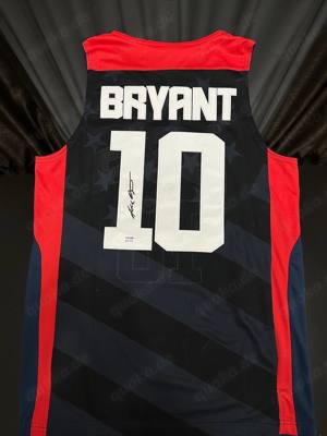 Kobe Bryant USA DUNKELBLAU ROT Handsigniertes Trikot PSA DNA-Authentifizierung