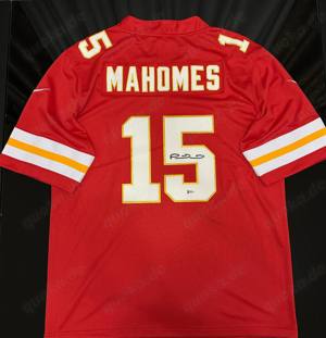 NFL-TRIKOT PATRICK MAHOMES #15, Rot, Kansas City Chiefs, handsigniert, BAS COA