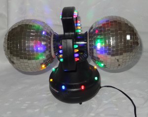 D Luxartec DL-MR RO Tischdisco mit 2 rotierenden Spiegelkugeln Standgerät 2xbenutz in Originalverpa Bild 2