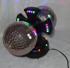 D Luxartec DL-MR RO Tischdisco mit 2 rotierenden Spiegelkugeln Standgerät 2xbenutz in Originalverpa Bild 4