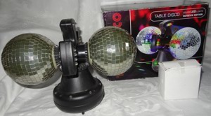 D Luxartec DL-MR RO Tischdisco mit 2 rotierenden Spiegelkugeln Standgerät 2xbenutz in Originalverpa Bild 9