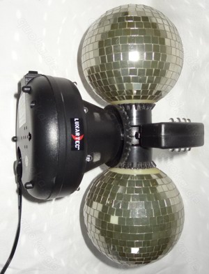 D Luxartec DL-MR RO Tischdisco mit 2 rotierenden Spiegelkugeln Standgerät 2xbenutz in Originalverpa Bild 3
