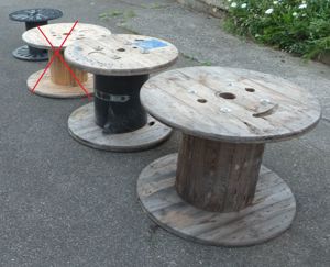 Kabeltrommel, Leertrommel, Holz Spule, Bar, Tisch, Holztisch, Gartentisch, Leer Trommel, Vintage Bild 3