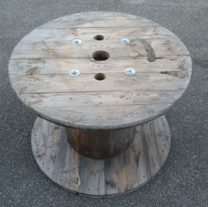 Kabeltrommel, Leertrommel, Holz Spule, Bar, Tisch, Holztisch, Gartentisch, Leer Trommel, Vintage Bild 9
