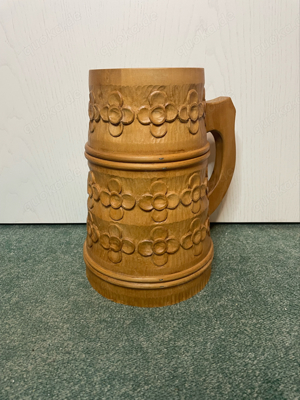 Holzkrug, Krug aus Holz, Deko, handgefertigt, Vintage