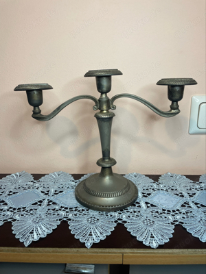 Alter Kerzenständer Kerzenleuchter, 3-armig, M.H. China - E.P. Zinc Alloy