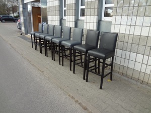 Gepolsterte Barhocker, Holzgestell dunkel Sitzhöhe 80 cm Bild 7