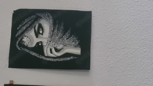 Frau Bild auf Stoff Maße 42 cm x 32 cm