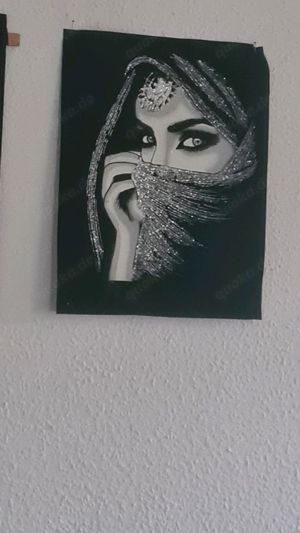 Bild "Beduinische Frau" Bild auf Stoff Maße 42 cm x 32 cm