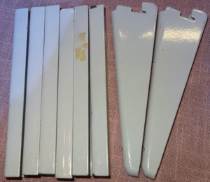 D Spur Regale Doppelschlitz  8 Teile Stahl weis =Wandschiene 6 Stk 17x2,2   16,5 Ablagehalterung 2 S Bild 4